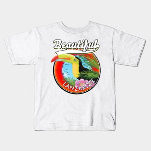 Beautiful Lanzarote vacation logo. Kids T-Shirt